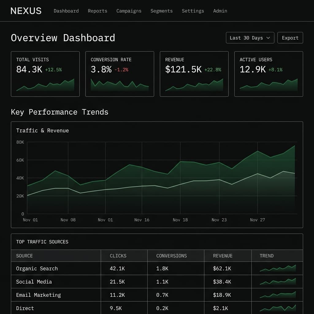 Nexus Dashboard project screenshot